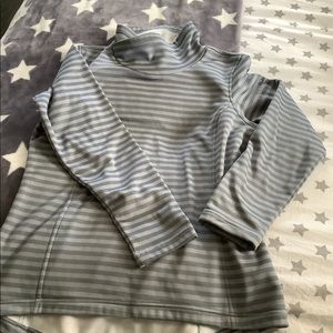 Columbia striped sweatshirt.